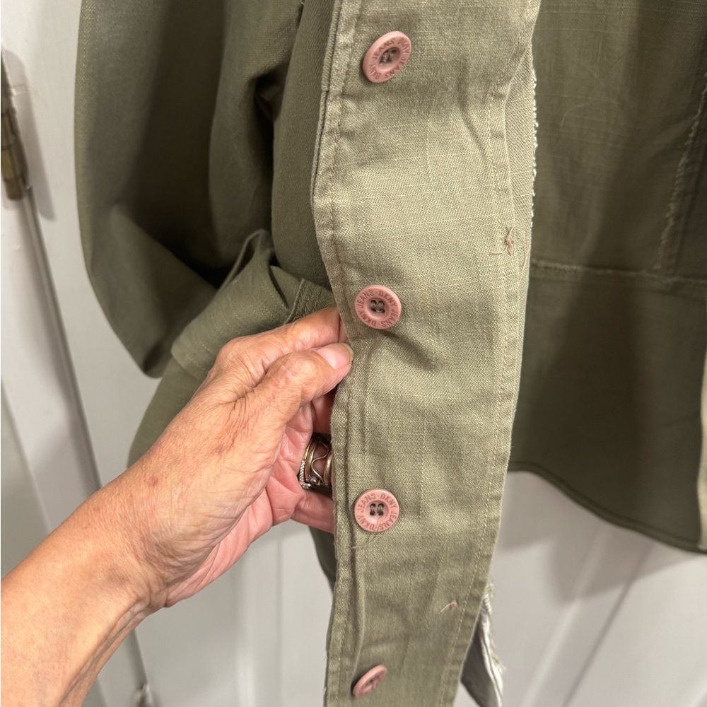 DKNY Jeans Camo Green Military-Style Button Front Jacket Size XL - Picture 10 of 16